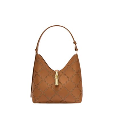 FURLA - Goccia sacca a spalla S traforata - Brandy