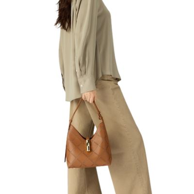 FURLA - Goccia sacca a spalla S traforata - Brandy