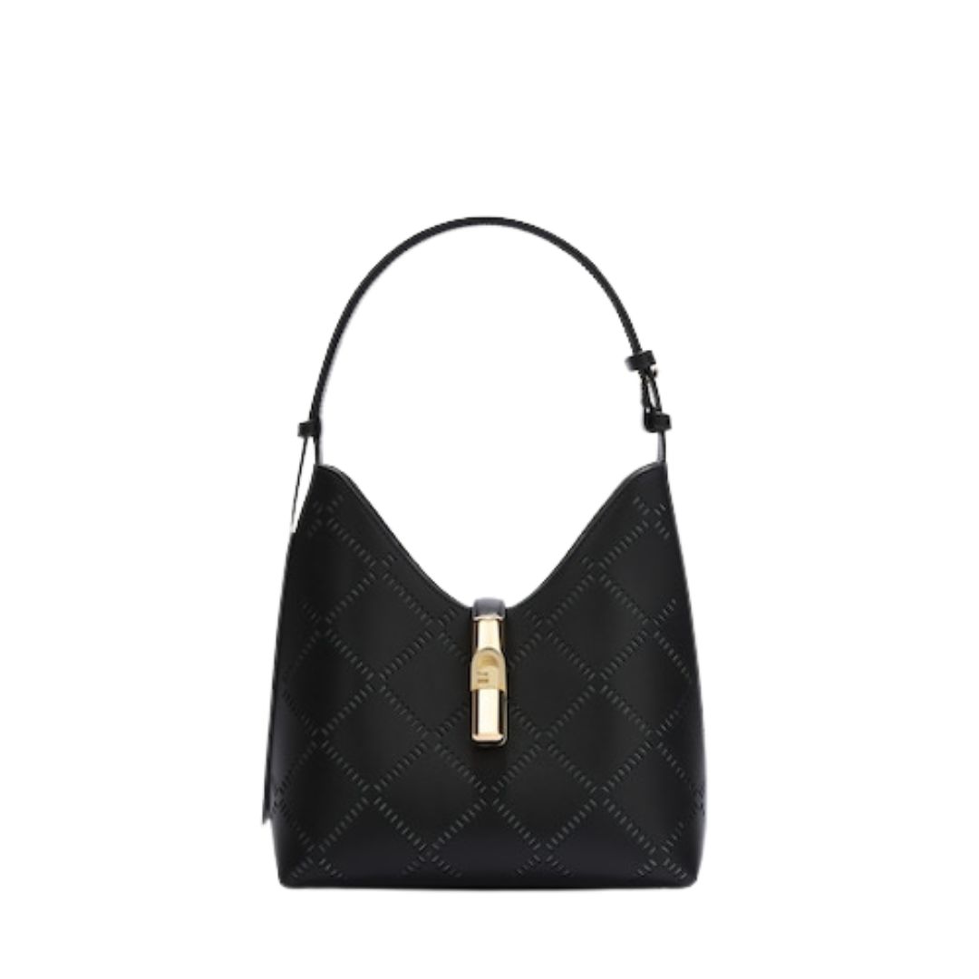 FURLA - Goccia sacca a spalla S traforata - Nero