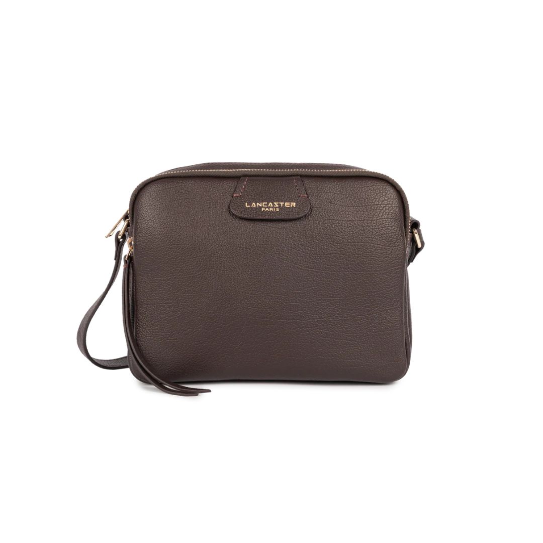 LANCASTER - Dune Medium tracolla due zip - Marron Fonce