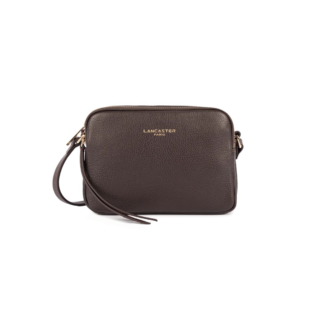 LANCASTER - Dune tracolla due zip Small - Marron Fonce