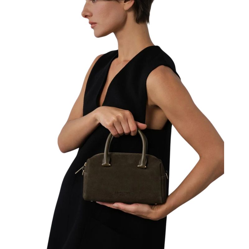LANCASTER - Borsa suede cube- Kaki