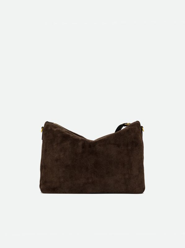 GIANNI CHIARINI - Nora Pouch grande scamosciata - Moka