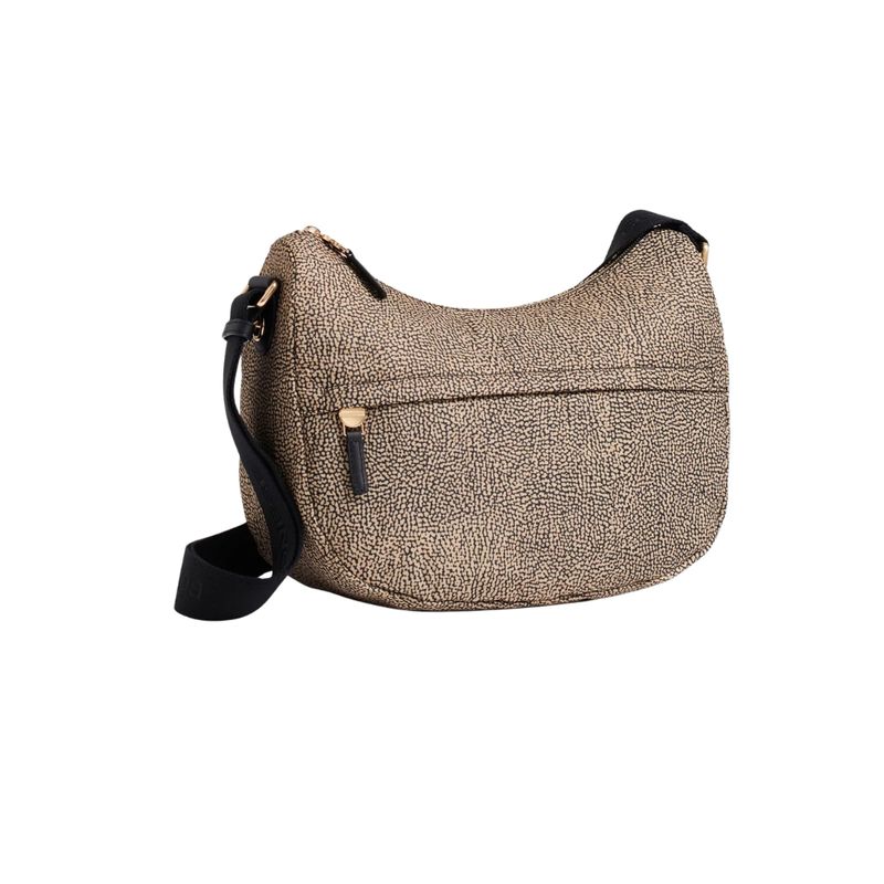 BORBONESE - Luna Bag Middle Nylon Riciclato OP - Naturale/Nero