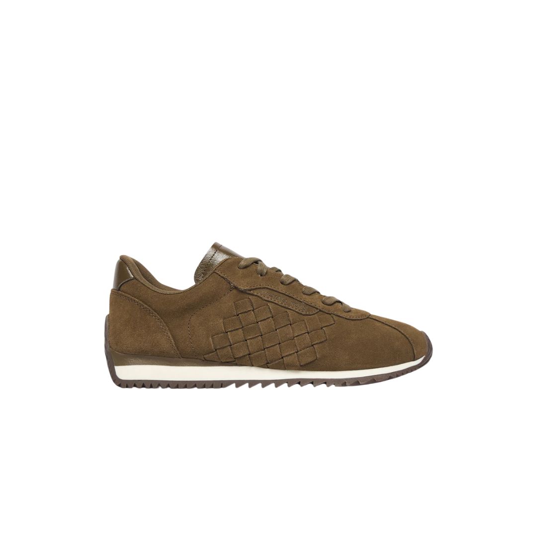 MICHAEL KORS - Sneaker Rhodes in pelle scamosciata con intrecci - Cachi