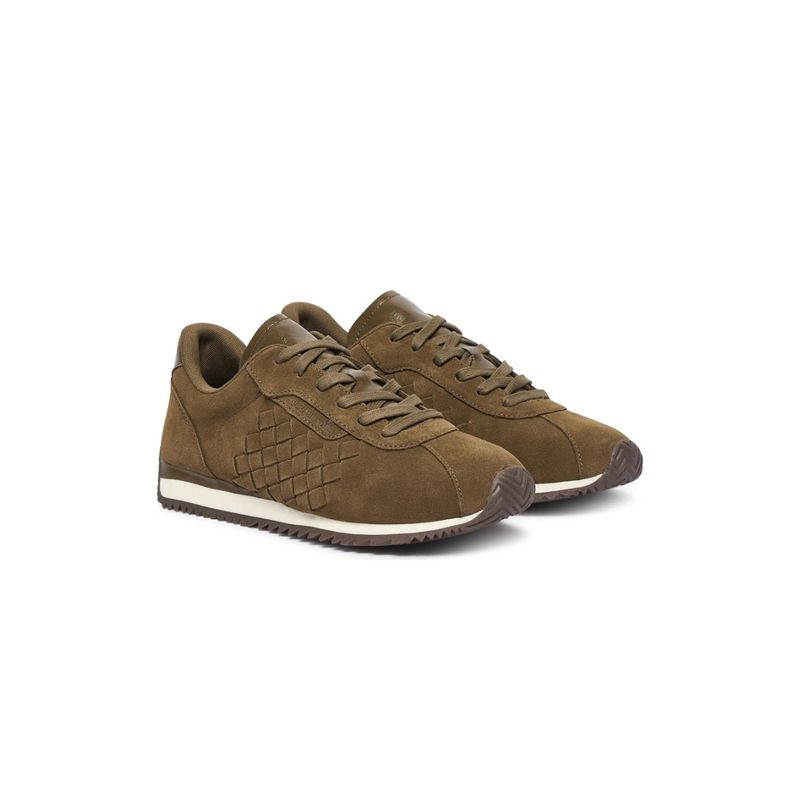 MICHAEL KORS - Sneaker Rhodes in pelle scamosciata con intrecci - Cachi