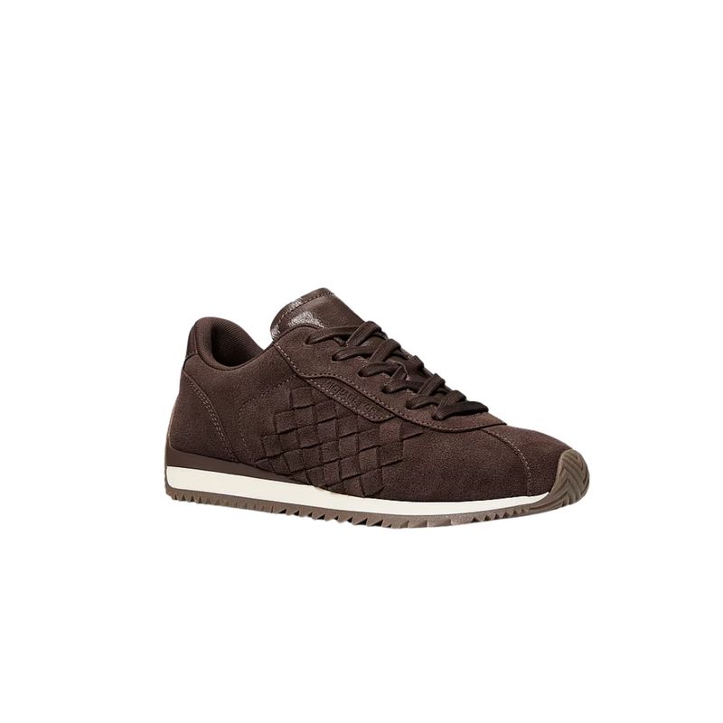 MICHAEL KORS - Sneaker Rhodes in pelle scamosciata con intrecci - Chocolate