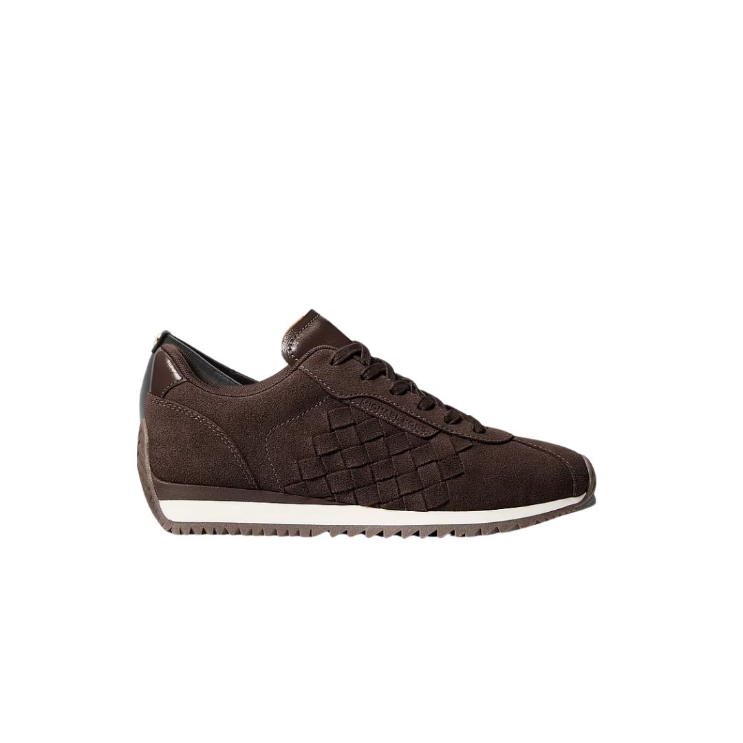 MICHAEL KORS - Sneaker Rhodes in pelle scamosciata con intrecci - Chocolate