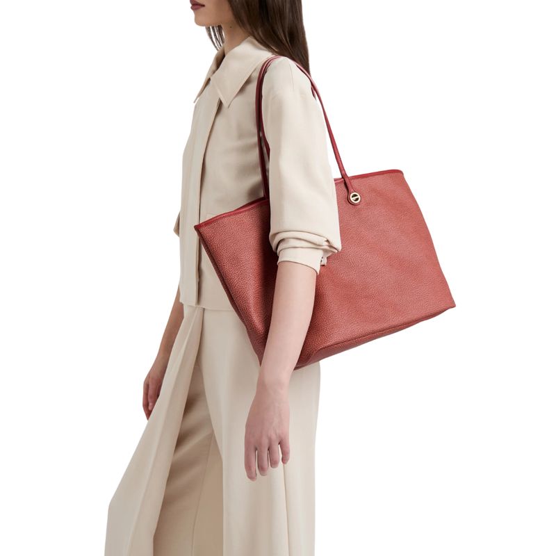 BORBONESE - Flight Borsa Shopping L - Cremisi