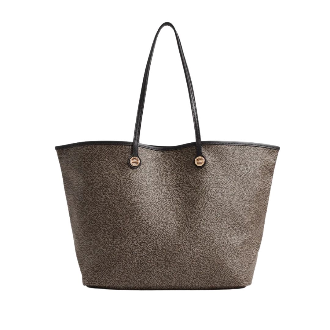 BORBONESE - Flight Borsa Shopping L - Carbone BORBONESE - Flight Borsa Shopping L - Carbone
