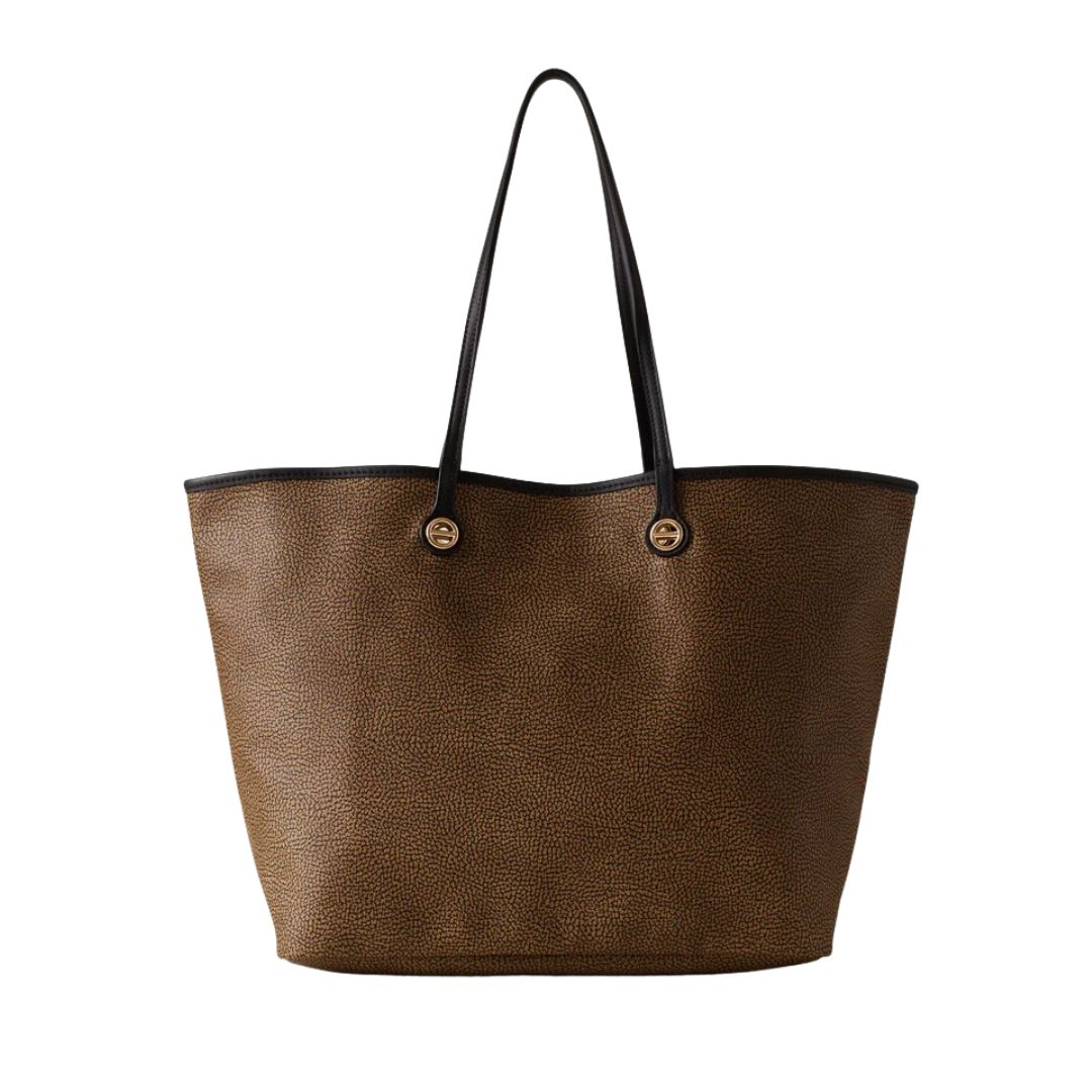 BORBONESE - Flight Borsa Shopping L - Op naturale/nero