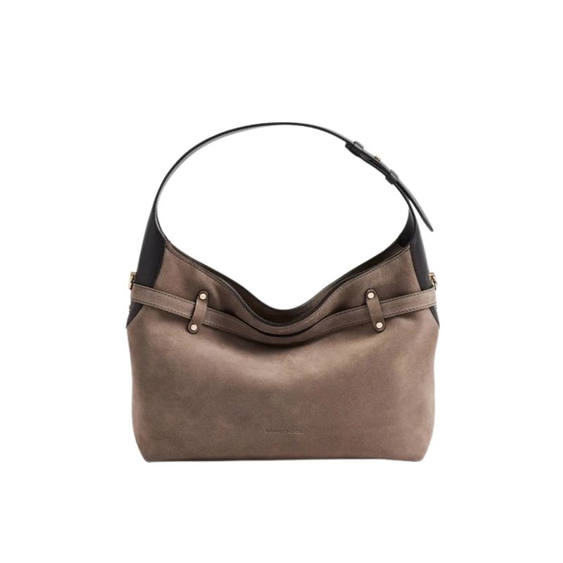 BORBONESE - PREMIERE BORSA HOBO SMALL - Ash/Ebony