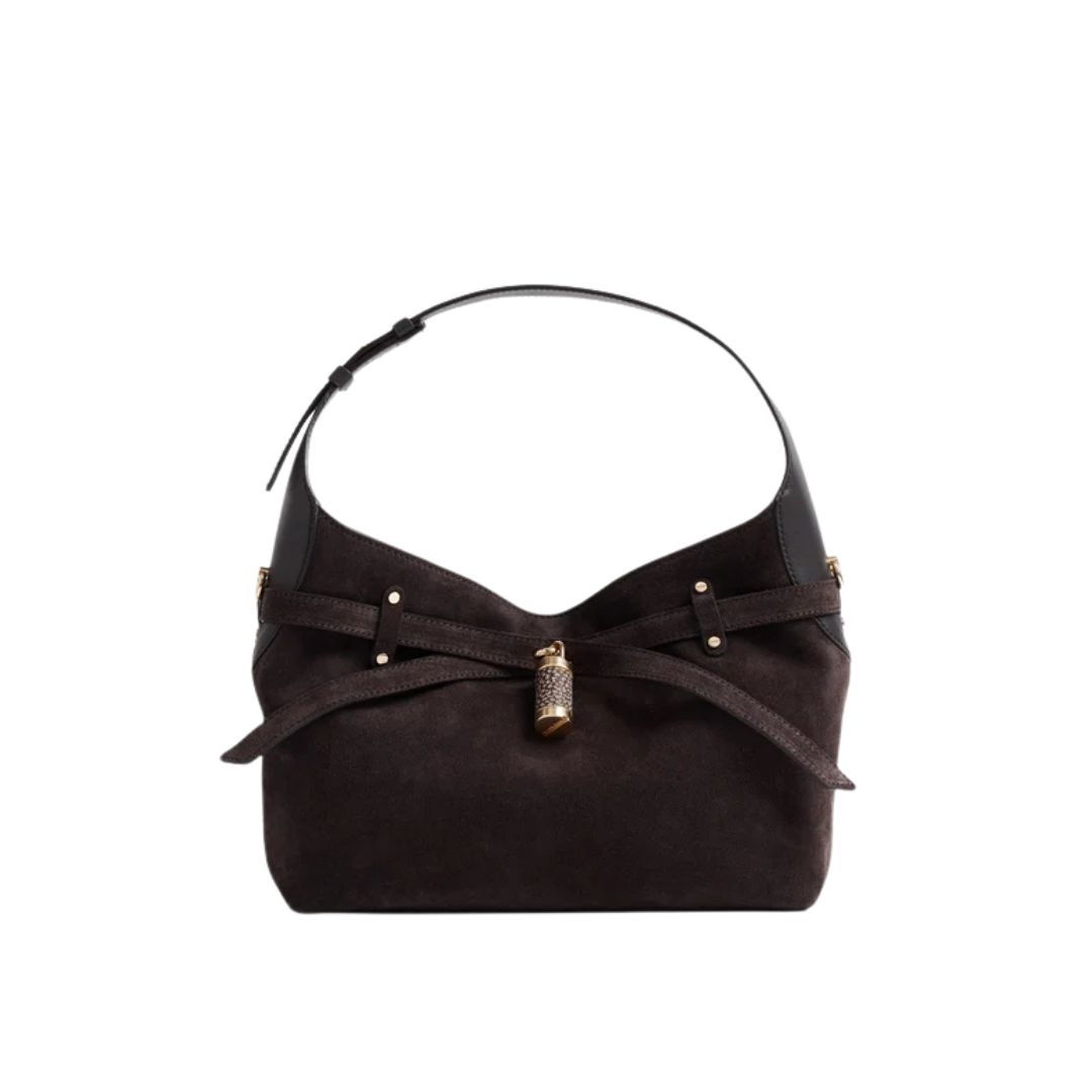 BORBONESE - PREMIERE BORSA HOBO SMALL - Caffè/Ebano