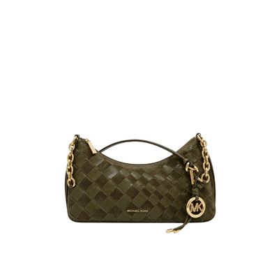 MICHAEL KORS - Nolita in pelle intrecciata - Loden