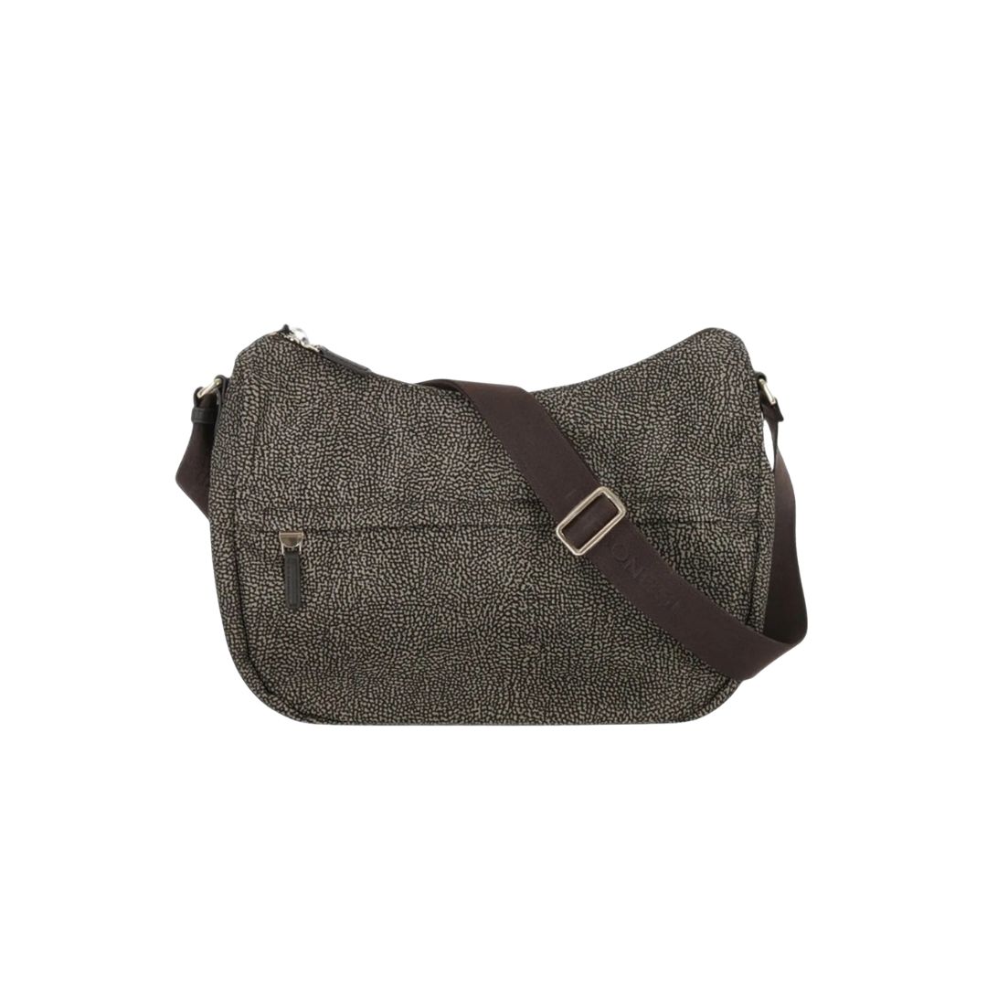 BORBONESE - Luna Bag Middle Nylon Riciclato OP - Catrame