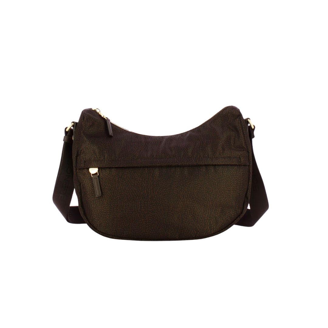 BORBONESE - Luna Bag Middle Nylon Riciclato OP - Cioccolato