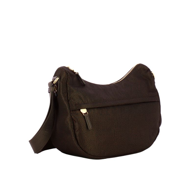 BORBONESE - Luna Bag Middle Nylon Riciclato OP - Cioccolato