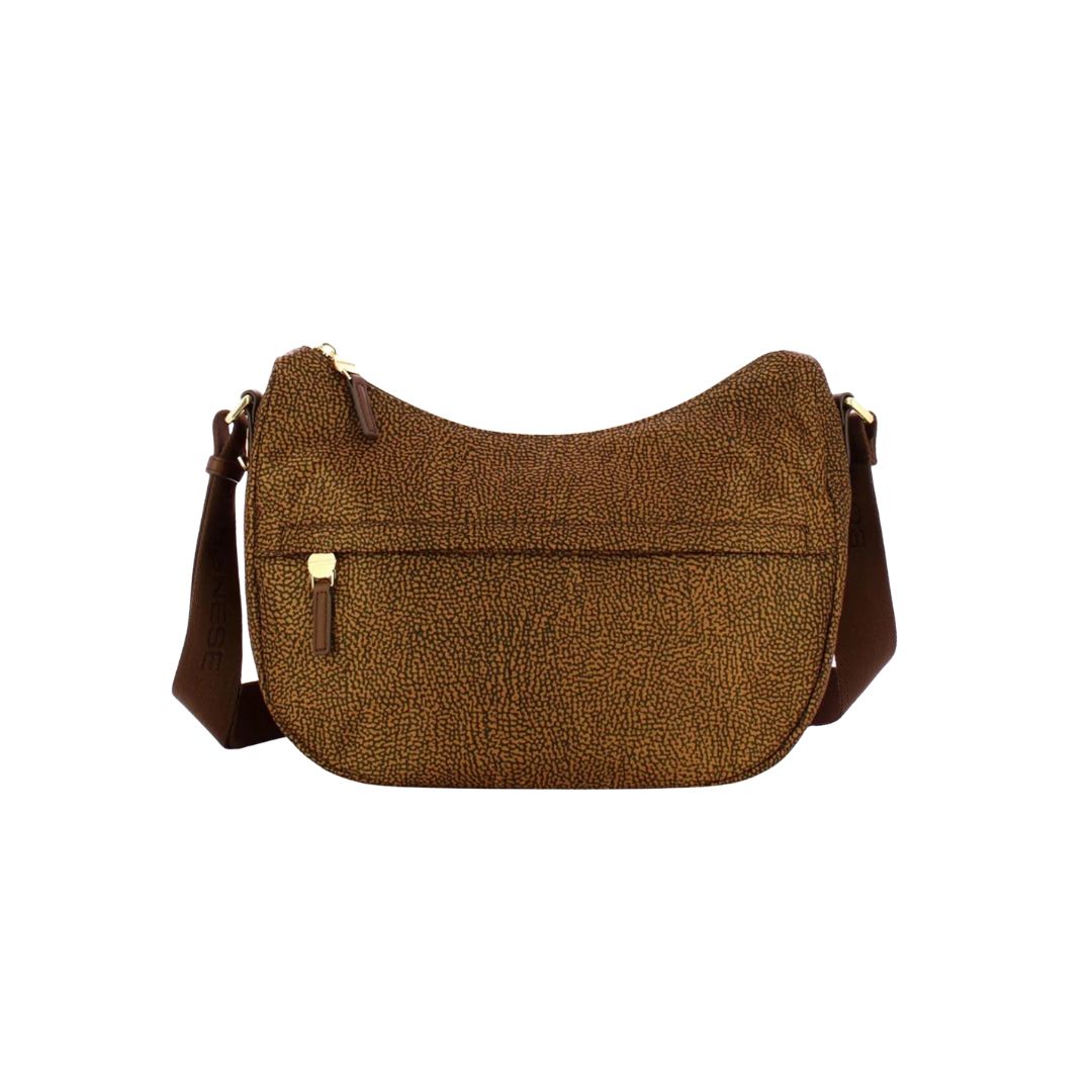 BORBONESE - Luna Bag Middle Nylon Riciclato OP - Catrame BORBONESE - Luna Bag Middle Nylon Riciclato OP - Catrame