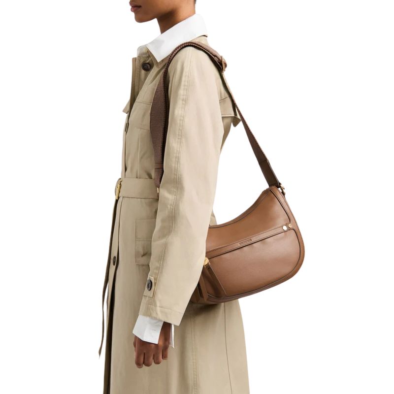 BORBONESE - Luna Bag Small in pelle - Corteccia