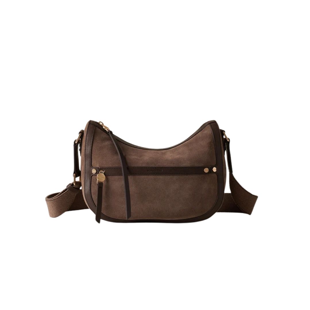BORBONESE - Luna Bag Small in pelle - Cenere Cacao
