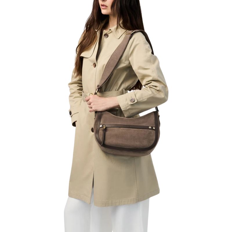 BORBONESE - Luna Bag Small in pelle - Cenere Cacao