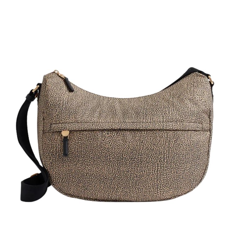 BORBONESE - Luna Bag Medium Nylon Riciclato OP con zip - Op Natural