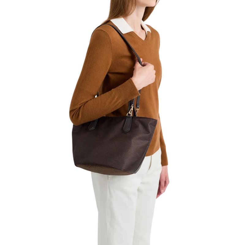 BORBONESE - Escape borsa shopping small - Cioccolato