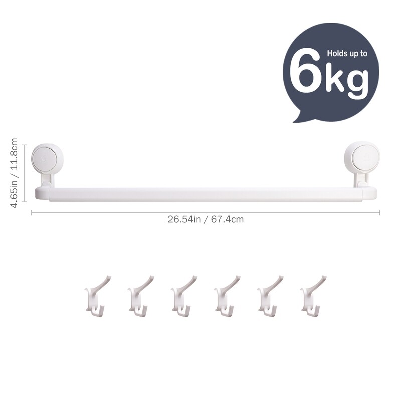 MYKE Suction Cup Towel Rack
