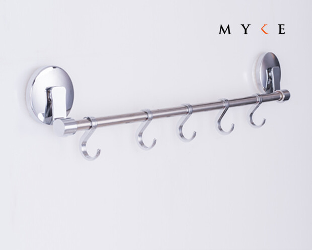 MYKE Suction Cup Towel Rack Chrome