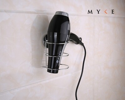 MYKE Suction Cup Hair Dryer Holder Chrome