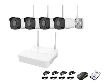 Qube Wireless NVR CCTV Kit 4ch 1080P Indoor/Outdoor