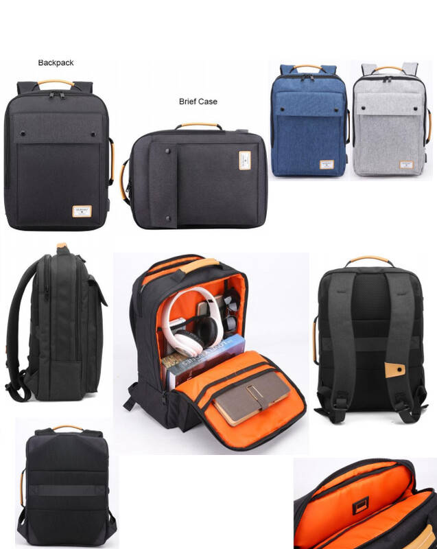 GOLDEN WOLF GB5 BACKPACK (Colors: Black, Blue, Grey)