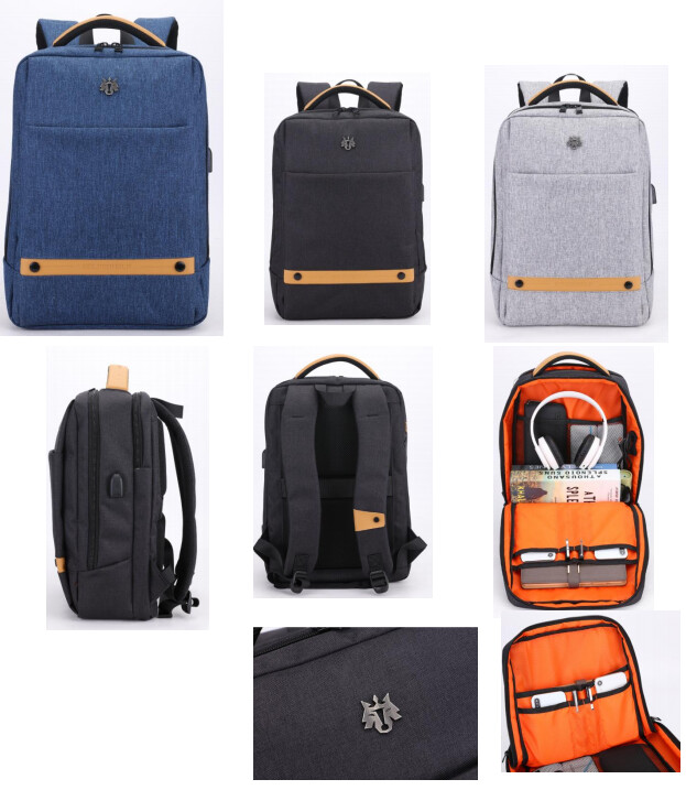 GOLDEN WOLF GB10 BACKPACK (Colors: Black, Blue, Grey)