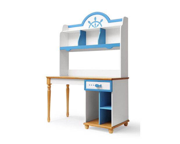 Ofix Azariah Bedroom Bookcase Desk (Chair not included) (Blue+White)