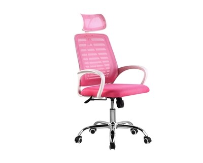 Ofix Deluxe-43 High Back Mesh Office Chair (White+Pink) Ofix Deluxe-43 High Back Mesh Office Chair (White+Pink)