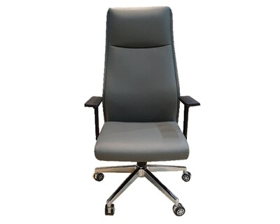 (Sale) Ofix Premium-7 High Back PU Chair (Gray) (Scratches)