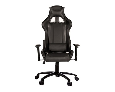 (Sale) OFX Gideon Steel Base Gaming Chair (Black) (Backrest & Seat Cushion Torn)
