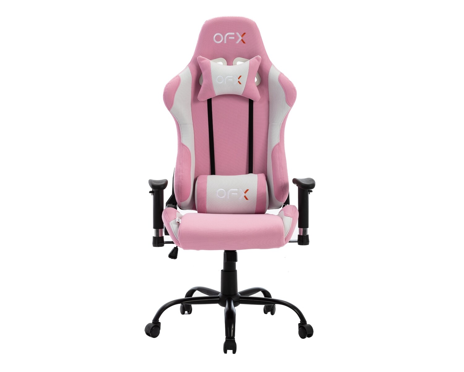 OFX Zion Steel Base Soft Fabric Gaming Chair (Black, White+Pink, Black+Red)