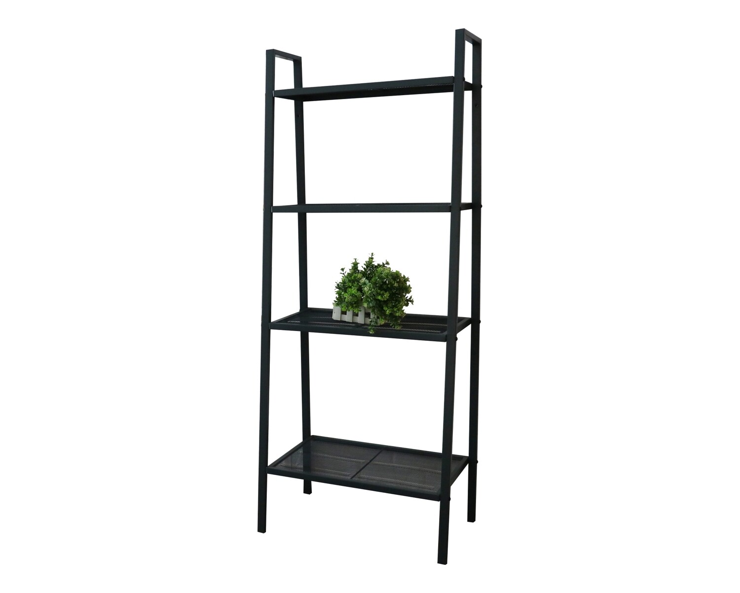 Ofix Fleur 4 Layer Steel Plant Rack (Black)