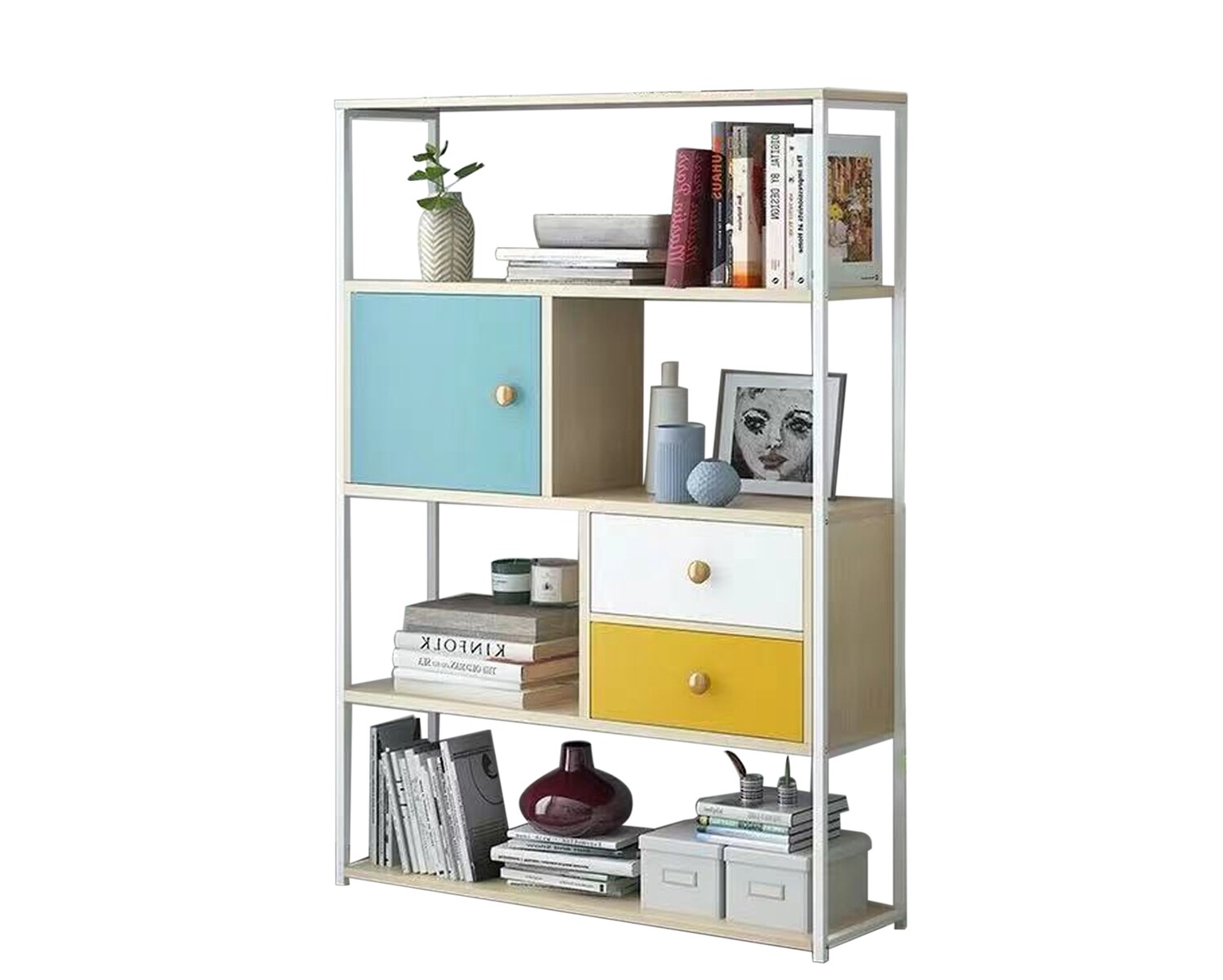 Ofix Aliyah Wooden Bookshelf (White)