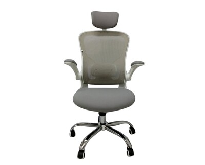 (Sale) Ofix Premium-31 Mesh Chair (Grey+White) (Backrest Mesh Torn) (Sale) Ofix Premium-31 Mesh Chair (Grey+White) (Backrest Mesh Torn)