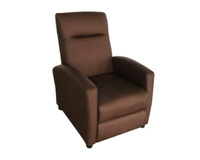 (Sale) Flotti Push Back Recliner (Brown) (Scratches & Torn) (Sale) Flotti Push Back Recliner (Brown) (Scratches & Torn)