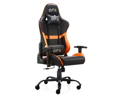 OFX David Diamond Pattern Steel Base Gaming Chair (Black, Black+Orange, Black+Pink)