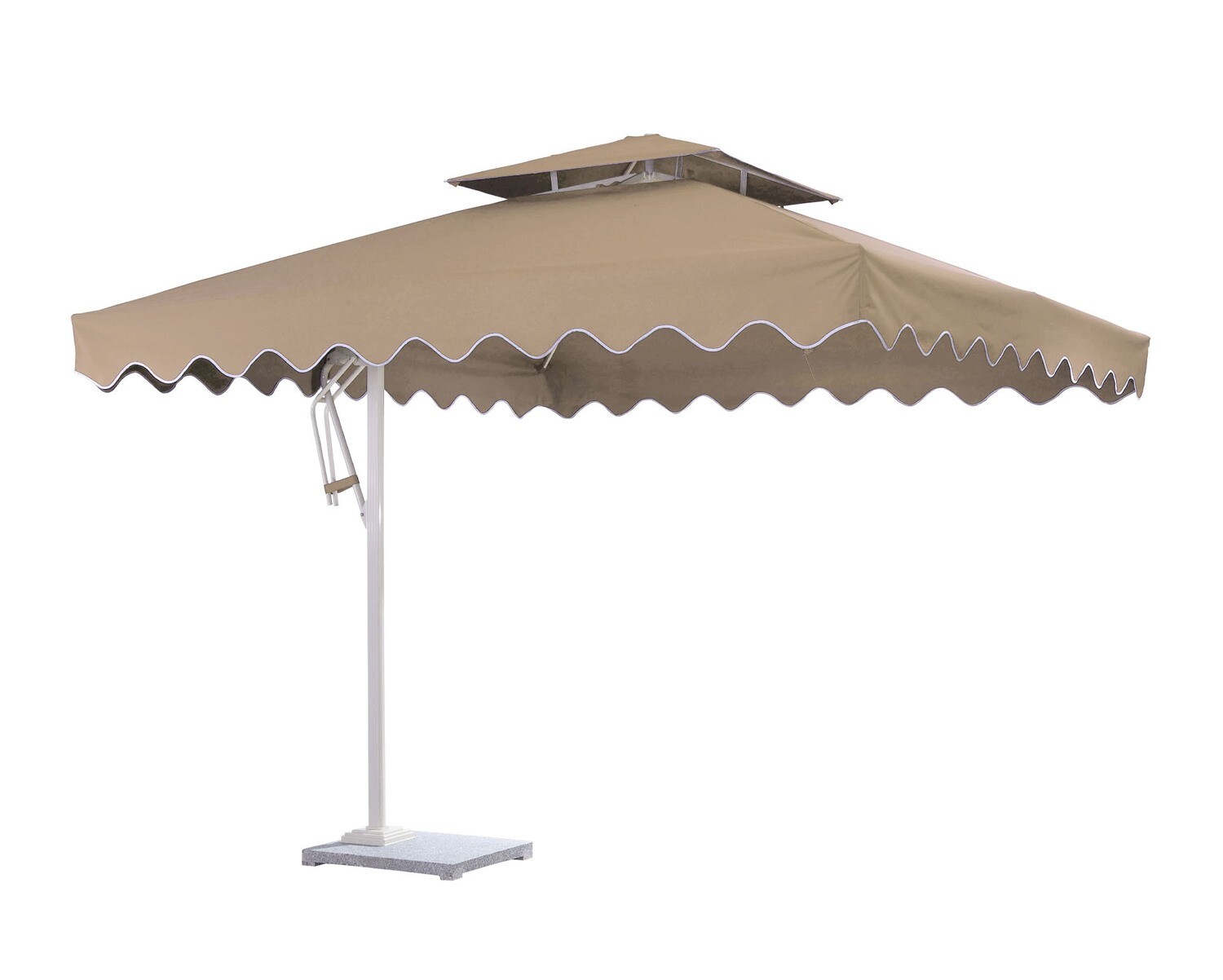 Ofix Averill Square Roof Side Post Umbrella (Khaki)