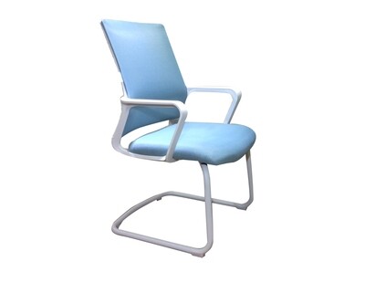 Ofix Deluxe-8W Waiting Chair Mid Back Mesh (Black, White+Blue)