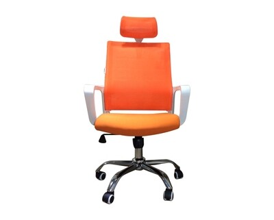 Ofix Deluxe-45 High Back Mesh Chair (White+Pink, White+Blue, White+Orange, All White)