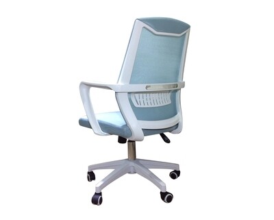 Ofix Korean-F12S/F12C/ F12H Mid Back Mesh Chair (White+Grey, Blue+White)