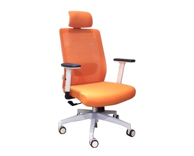 Ofix Deluxe-Z24 High Back Mesh Chair (Orange, Red)