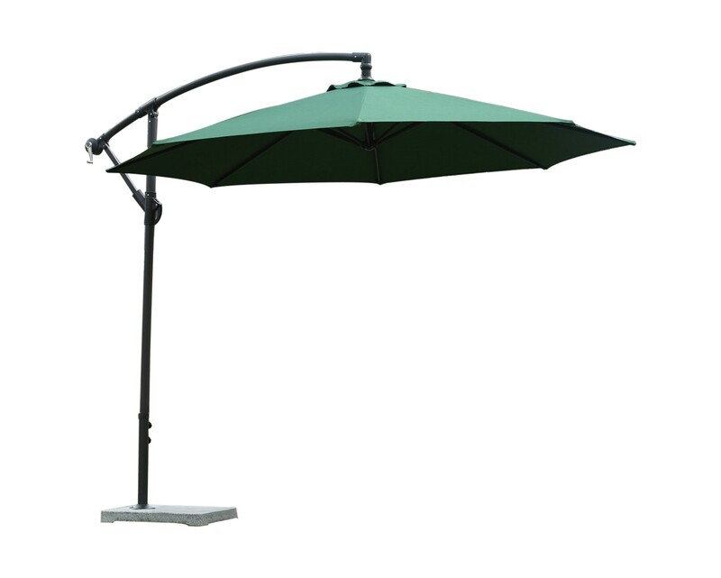 Ofix Raelyn Iron Frame with Marble Stone Base Patio Umbrella (2.7M, 3M) (Green, Khaki)