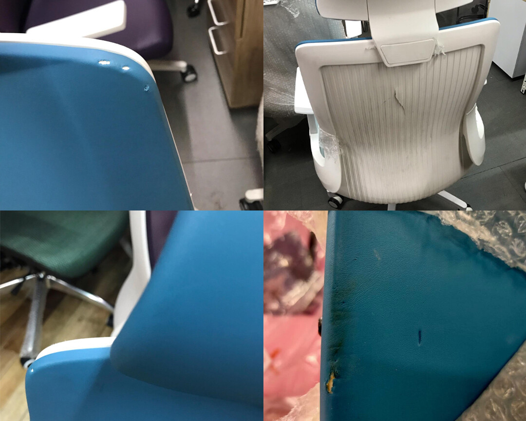 (Sale) Ofix Deluxe-F10W High Back PU Chair (Blue) (Scratch/Torn/Crack) (PU Leather Torn), Color: 310-C Ofix Deluxe-F10W High Back PU Chair (Blue) (Scratch/Torn/Crack) (Sale)